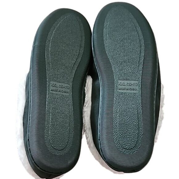 Sonoma Fuzzy Moccasin Slippers Size XXL 10-11 Women's Green House Shoes New - Picture 5 of 6